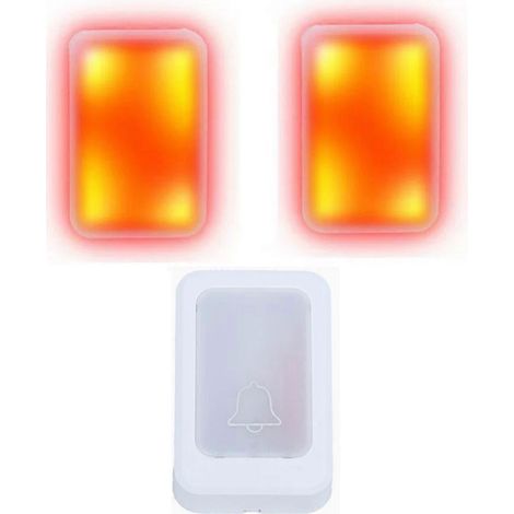 Sonnette sans fil à longue portée avec 12 faisceaux lumineux clignotants, idéale pour les personnes âgées, sourdes ou malentendantes. Fonction muette. Prise US. (1/5)