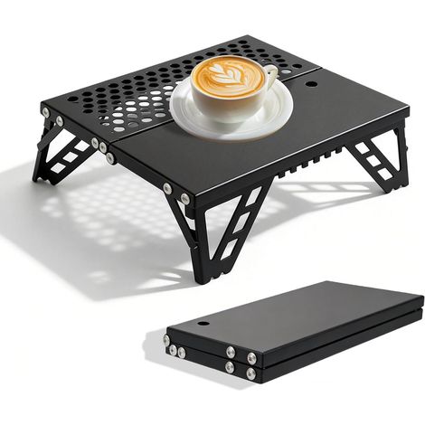 Table Pliante Camping, Petite Table Pliante Ultralégère en Aluminium, Table de Camping Mini pour Outdoor, Balcon, Portable 26.3×20×6.7cm (1/5)