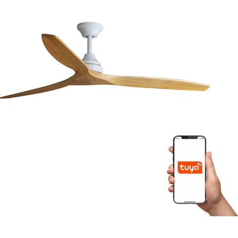 Faro Alo Grand système intelligent Tuya à 3 lames, blanc mat, bois (1/4)