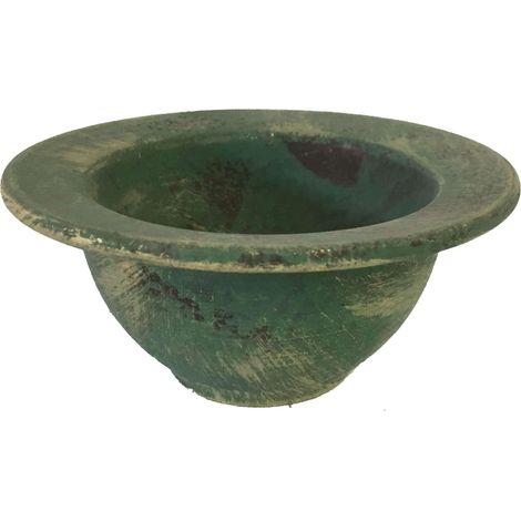 MINI VASO IN TERRACOTTA VERDE DIAM cm 15 / interno 10 X h 8 x base 6,5 CA 5 (1/2)