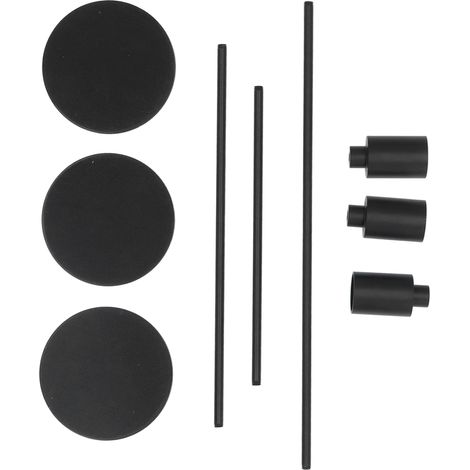 Lot de 3 supports bougies noirs mats en fer forgé, style cône haut, accessoire mariage (1/5)