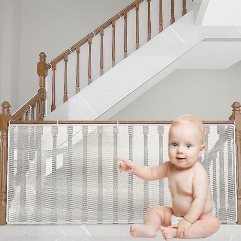 Filet de sécurité pour enfants, filet de sécurité pour escaliers, rambarde de balcon, filet de sécurité pour enfants, bébés et animaux domestiques, filet de sécurité pour balcon et escaliers, 2 m x 79 (1/4)