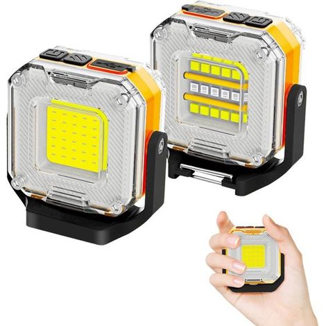 Set di 2 lampade da lavoro a LED ricaricabili a batteria con 4 modalità. (1/5)