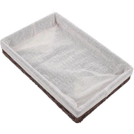 Panier de rangement de bureau en rotin tressé (1 pièce)-30X20X5CM-Coffee (1/2)