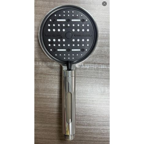 Pommeau de douche argenté multifonction 6 jets haute pression économie d'eau anti-calcaire salle de bain universel 12,5x26 cm (1/5)