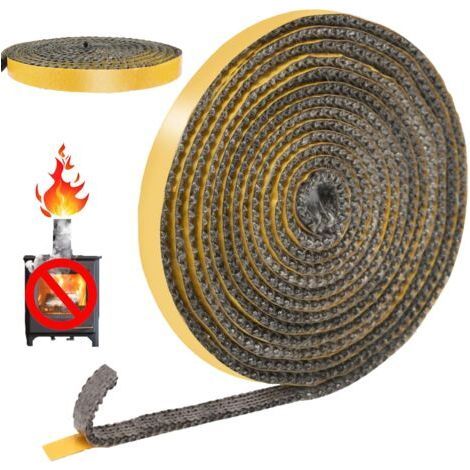 4m Joint Insert Cheminée Autocollant, Joints Fibre de Verre, Joint de Porte Pour Poele a Bois, Cheminée, Porte Four a Bois, Résistant à la Chaleur 600 Degrés Celsius (3mm x 15mm x 4m) (1/5)