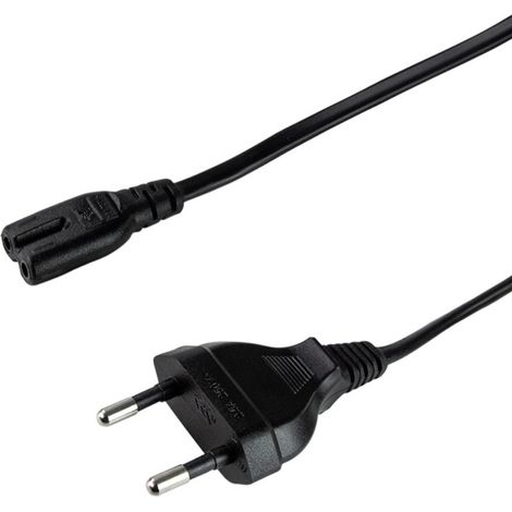 LogiLink Strom Anschlusskabel [1x Euro-Stecker - 1x Kleingeräte-Buchse C7] 1.80 m Schwarz (1/5)