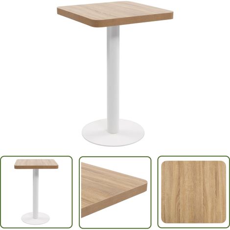 The Living Store Bistrotisch Hellbraun 50x50 cm MDF - Esstisch - Bistrotisch - Wohnzimmertisch - Holztisch - MDF Tisch (1/5)