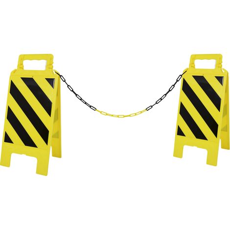Kit Chevalet hachurés Jaune/Noir + 5m de chaine Ø6mm - 4292106