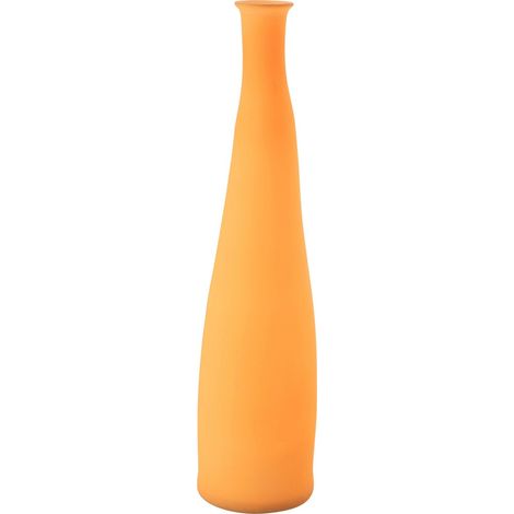 Vase bouteille en verre orange néon déco moderne - Orange néon lumineux