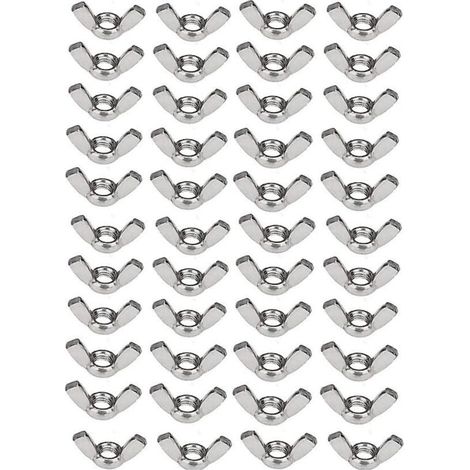 Lot de 50 écrous à oreilles en acier inoxydable 304 M6 (1/4 pouce) - Matériel de fixation à rotation manuelle (1/4)