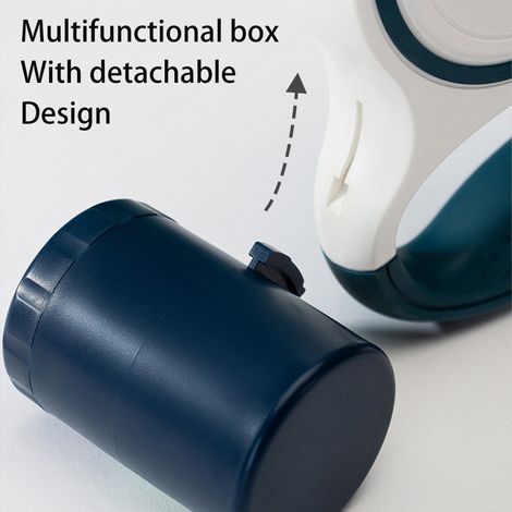 1 Laisse rétractable pour chien, 3 m ou 5 m, avec lampe torche LED, anti-nœuds 360°, distributeur de sacs à déjections intégré (1/5)