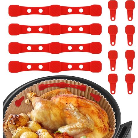 12 Boucles Magnétiques En Silicone,Papier Cuisson Air Fryer,Résistante Chaleur,Silicone Souple,Panier Fer