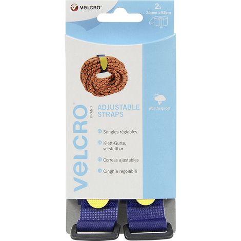 VELCRO® VEL-EC60327 Bande auto-agrippante avec boucle partie velours et partie agrippante (L x l) 920 mm x 25 mm bleu 2 pc(s) W34543