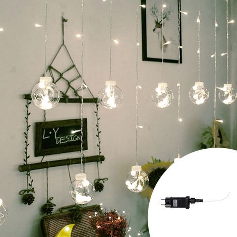 Tenda luminosa con Sfere 3 metri 168 Led Bianco Freddo stalattiti prolungabile altezza 100cm per interno Wisdom (1/2)