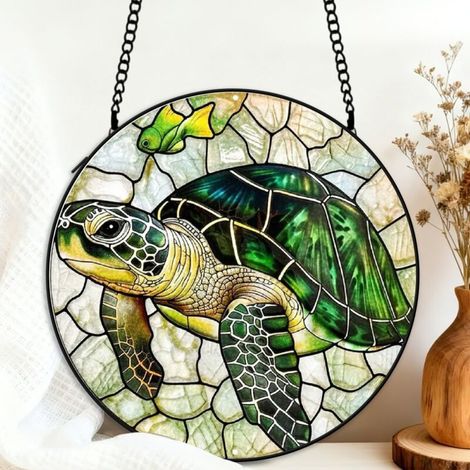 Attrape-soleil poisson vitrail 9 cm décoration fenêtre suspendue animal lumineux cadeau femme (1/5)