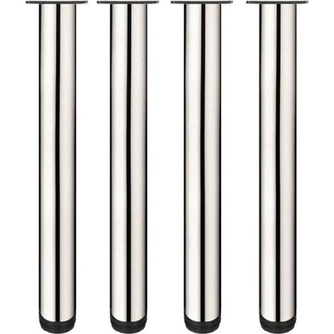 4 patas ajustables para muebles, patas de mesa de acero inoxidable con tornillos, 50 cm -Crezuo