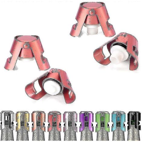 Lot de 2 bouchons à champagne. Bouchon long + bouchon court. Bouchon de bouteille en acier inoxydable. Bulles (1/5)