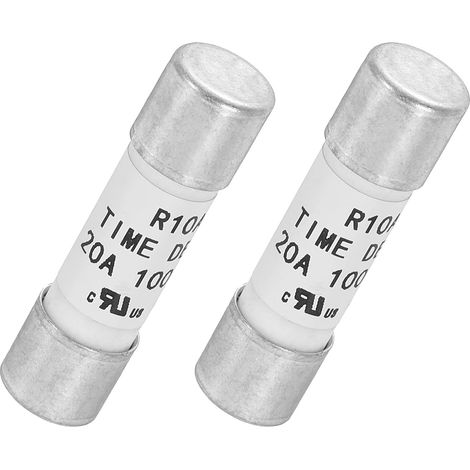 DC 1000V 20A Ceramic Time Delay Fuse 2pcs Fuse Tube Cartridge Slow Cut Off Current Limit Protection Delayed Fuse 10X38mm (1/5)