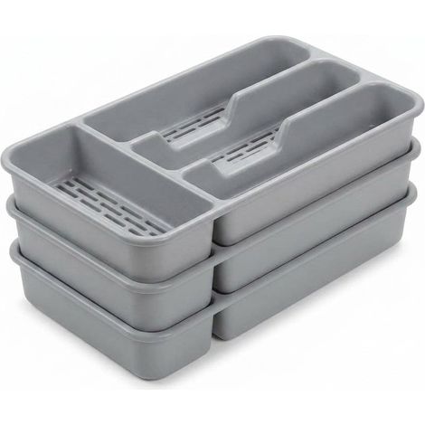 Set 3 Portaposate / Organizzatore Cassetti Hemax Argento (1/4)