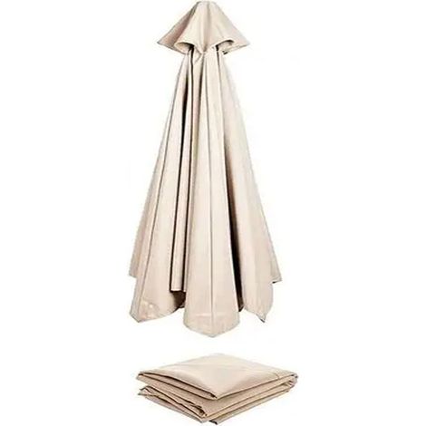 Parasol d'auvent de remplacement de parasol de terrasse de 2,7 m, auvent hexagonal de plage étanche pour terrasse de jardin, blanc (1/5)