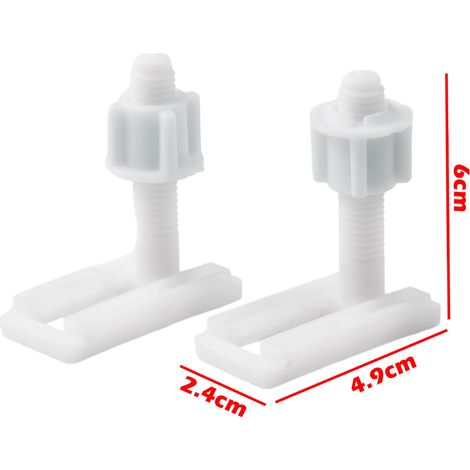 (B) Kit de fixation pour abattant de WC : boulons de réparation, vis de fixation, rondelles, accessoires universels (2 jeux), boulons de charnière pour abattant de WC (1/5)