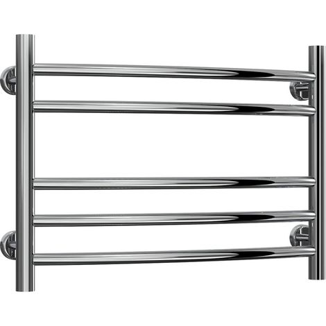 Reina Eos Curved Heated Towel Rail 430mm H x 600mm W Polished Stainless Steel (1/5)