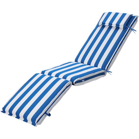 Aoodor Sonnenliegekissen, 48×187×8 cm, farbecht, Outdoor-Kissen mit Kopfstütze für Relaxsessel, Terrassenstuhl & Sonnenliege (1/5)