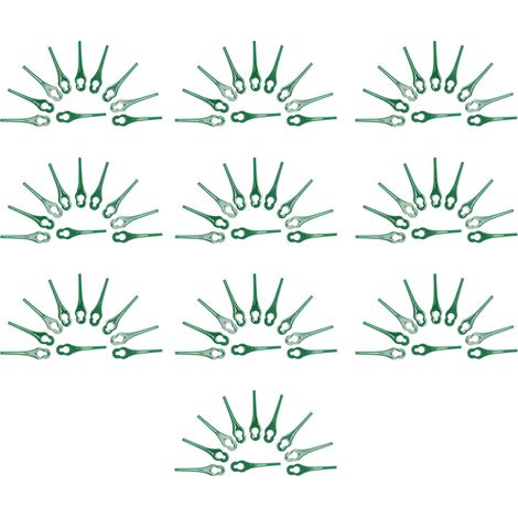 100 lames de rechange en plastique pour coupe-bordures et tondeuses à gazon, 85 mm (vertes) (1/5)