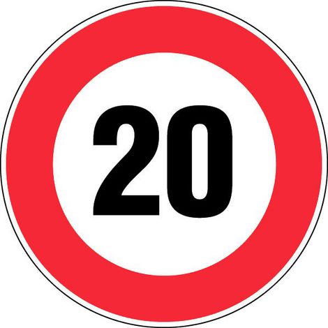 Novap – Panneau de signalisation vitesse limitée 20 km/h – Rigide Ø300mm – Résistant aux chocs – Normes NF ISO 6309 – 4060255
