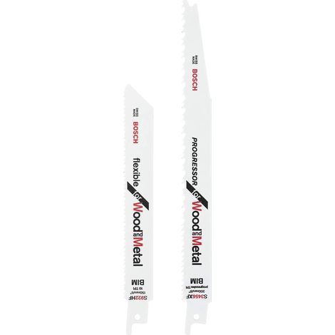 Bosch Progressor & Flexible for Wood and Metal Säbelsägeblatt Set BIM 2 Stk. ( 260925C110 ) 150 / 200 mm für Holz und Metall