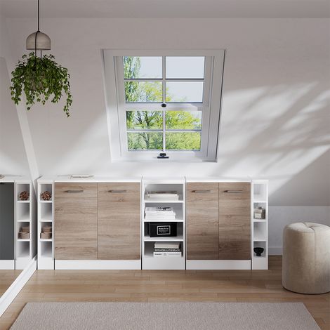 Ensembles de meuble de rangement sous pente Rion, Sonoma, 210cm Lot de 5 caissons 60 cm de profondeur, Vicco (1/5)