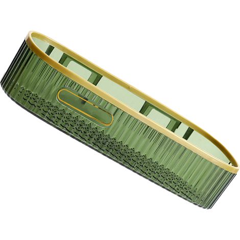 Étagère de rangement de luxe pour salle de bain/toilettes, fixation murale sans perçage pour WC, lavabo et cuisine - longue bande - vert foncé (1/5)