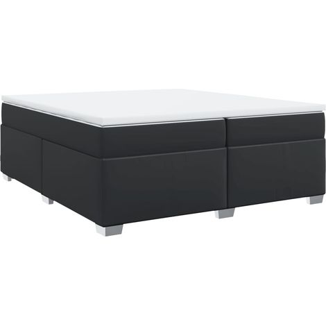 Maison Exclusive - Giroletto a Molle con Materasso Nero 200x200 cm in Similpelle