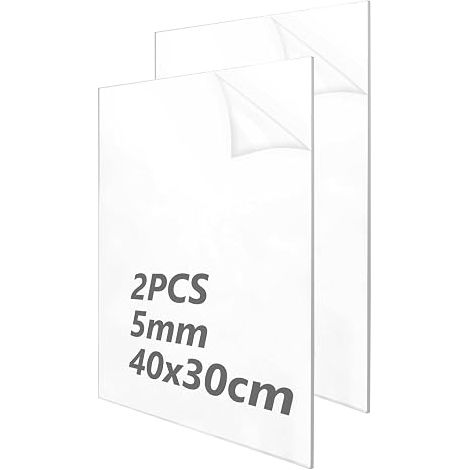 Transparent Acrylic Plate Plexiglass Plastic Sheet for Glass Replacement (1/5)