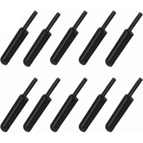 10 Pièces Loquet Magnétique à Ressort pour Porte d'Armoire Sans Poignée, Aluminium Noir (1/5)