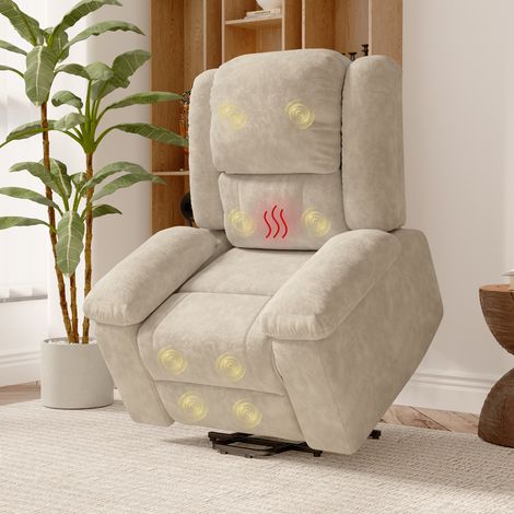 BLANKETSWARM - Fauteuil releveur électrique massant, fauteuil massant relaxation - 8 points massage - chauffage lombaire - Inclinaison jusqu'à 160° - repose-pieds - poches - port usb - tissu technolog