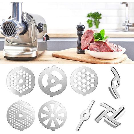Accessoires de rechange pour hachoir à viande en acier inoxydable : disque et plaque. (1/4)