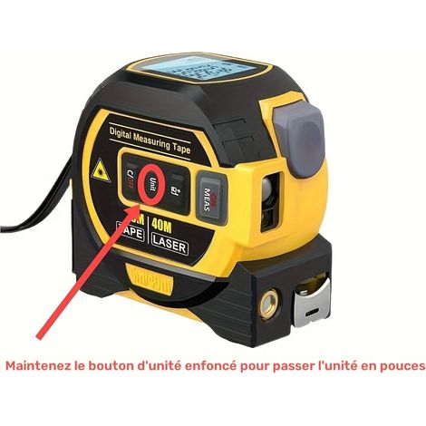 Télémètre laser haute précision combiné mètre ruban en acier (1/5)