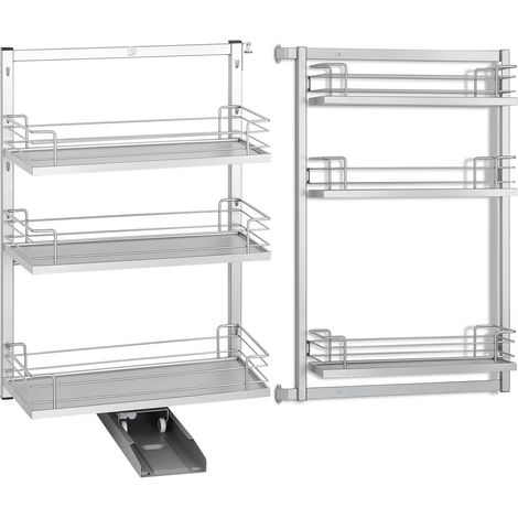 Kesseböhmer Dispensa Tandem II Auszugsrahmen + Tandem Side Türregal inkl. ARENA Classic Einhängetablare silbergrau Höhe: 800 mm für 60er Hochschrank (1/5)