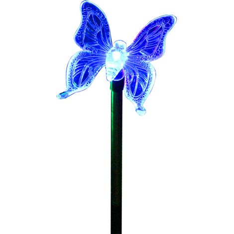 Lampe solaire LED à piquet pour jardin, figurines décoratives papillon multicolores, éclairage paysager extérieur pour allée, cour, pelouse, terrasse (1/5)