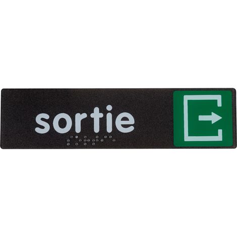 Plaque de porte Sortie - Braille - 170x45mm - 4038902