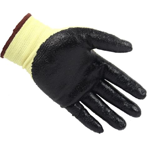 Gants résistants aux coupures, La Paume est recouverte de Mousse de Nitrile, de Doublure et de Gants Anti-Coupure Coupe Extensible Confortable. (Color : Zwart, Size : L) (1/4)