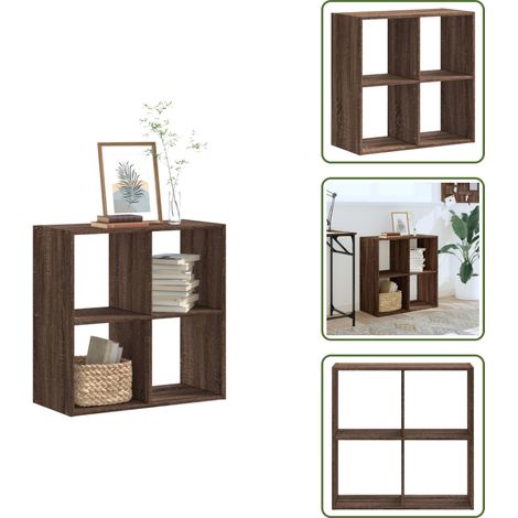 Bibliothèque chêne marron 68,5x32x68,5 cm bois d'ingénierie - Bibliothèque - Meuble Rangement - Étagère - Bibliothèque Design - Bibliothèque Rustique (1/5)