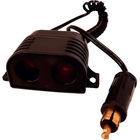 Doppia presa accendisigari 12/24V - HTC EQUIPEMENT - Con fusibile 10A