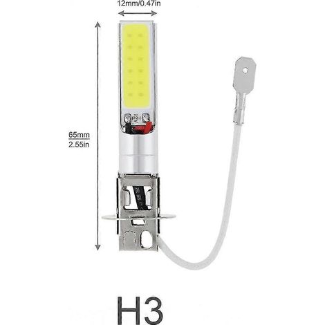 Ampoules LED H1 H3 pour feux de brouillard de voiture, compatibles Canbus, ultra-lumineuses, COB 12 V 6000 K, pour feux de position, auto et moto. (1/5)
