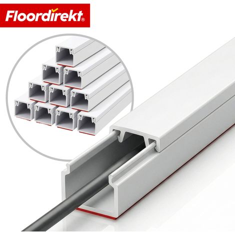 Kabelkanal Oskar Selbstklebende Kabelleiste Weiß 15 x 10 mm Länge 1m (10er Set)