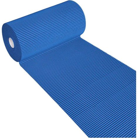 Tappeto Gomma Morbido Bordo Piscina Rotolo 15 MT Multiuso Sottobicchiere Lavello 100% Made In Italy - Blu