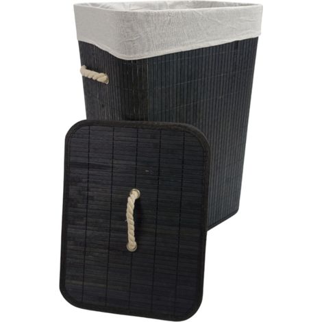 Cesto de ropa negro para ropa de baño, 72 L, 40 x 30 x 60 cm, BEGRYF