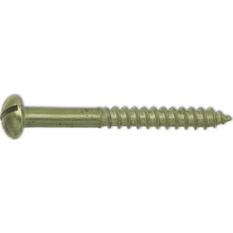 DIN96 3.0 x 16 Messing blank Holzschraube Halbrundkopf mit Schlitz (1/4)